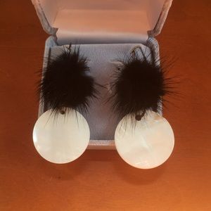 Mink and Mother of Pearl Earrings